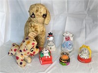 Snow Globes and Vintage Stuffed Animals