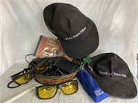 Assortment of Sunglasses and Hats