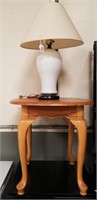 Solid Wood End Table And Lamp
