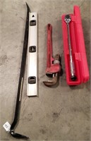 18" Tourqe Wrench, Crowbar, Pipe Wrench & More