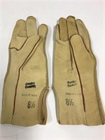 Leather gloves.