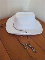 White Cowgirl/boy Hat-Velvet type material