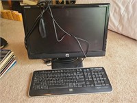 Computer monitor, keyboard and mouse lot