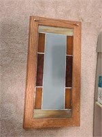 Vintage Wooden Hanging Stained Glass mirror