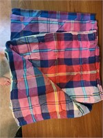 Multi Colored Plaid Cloth Shower Curtain