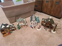 Lot of Vintage Dept 56 Christmas Village Items