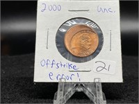 2000 Offstrike Error Lincoln Penny (Unc)