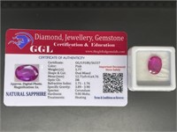 LOOSE PINK OVAL SAPPHIRE WEIGHT 5.77