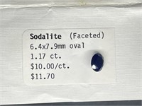 LOOSE DARK BLUE OVAL SODALITE FACETED
