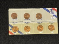 1982 (7) piece Lincoln Penny Variety Set