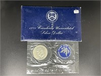 1971 Silver Uncirculated Ike Dollar in  Blue Gov.