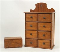 Hanging 8 Drawer Spice cabinet & Oak Sewing Box