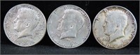 3 - 40% KENNEDY HALF DOLLARS