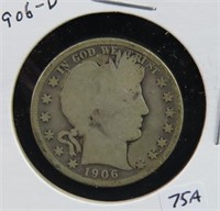 1906-D BARBER HALF DOLLAR