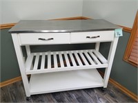 Stainless Steel Top Portable Kitchen Island