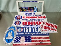 Lot of Union Bumper & Window Stickers