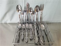 Set of Cambridge Stainless Flatware & Tray