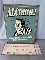 (3) Metal Novelty Signs
