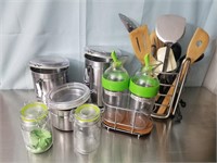 Stainless Canister Set & Other Utensils