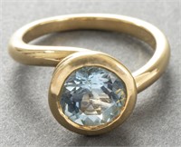 Angela Cummings 18K Yellow Gold Aquamarine Ring