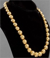Milor 14K Yellow Gold Graduated Bead Necklace