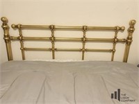 Gold Tone Full Headboard with Bed Frame