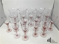 Handblown Pink Glasses