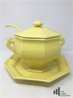 Yellow Soup Tureen and Ladle