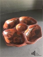 Hand Crafted, Divided Wooden Bowl
