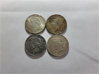 (4) 1922 Peace dollars