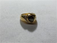 Star sapphire/diamond ring