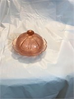 Jeanette Glass Company Cherry Blossom Butter Dish