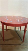 ROUND PAINTED WOOD TABLE