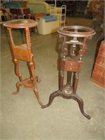 (2X) ANTIQUE TWO DRAWER PLANT STANDS