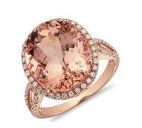 Gorgeous 2.60 Ct Oval Morganite Ring