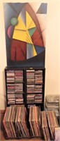 ASSORTED CD, VINALS AND RACK