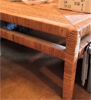 WICKER STYLE COFFE TABLE AND ENDTABLE