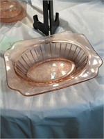 Jeannette Glass Co. Adam Pink  Oval Serving Bowl