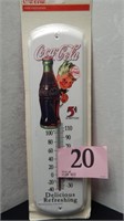 COCA-COLA METAL THERMOMETER NEW IN PACKAGE 17 IN