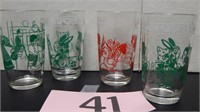 MID CENTURY CHILDREN'S JUICE GLASSES QTY 4