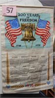 BICENTENNIAL FREEDOM CALENDAR TOWEL