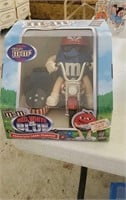 Red white and blue M&M motorcycle dispenser