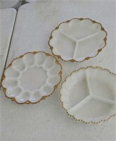 Deviled egg tray and 2 divided dishes