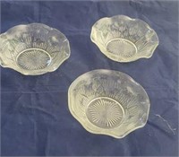 3 pattern glass dishes