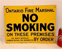 Ontario Fire Marshall sign 10×13 1/2