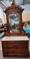 42" W Marble top dresser with mirror