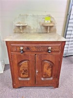 27" Wide x 30" tall marble top washstand