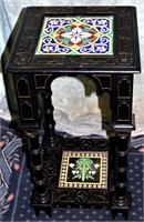 TILE INLAY ORIENTAL PLANT STAND TABLE