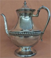 SILVER PLATE ON COPPER COFFEE PITCHER