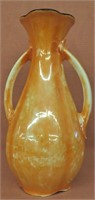 GLAZED HUGH SHINE TALL ART VASE-ORANGE COLORED